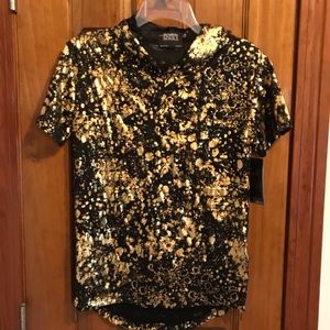 7 Souls NWT Hi-Lo Metallic Hoodie Medium